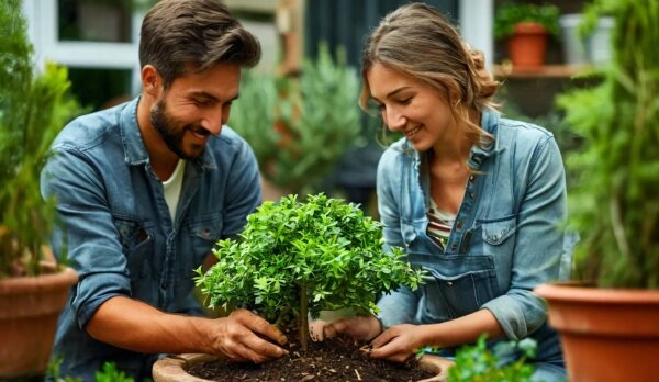 Одной из самых популярных традиций на деревянную свадьбу является посадка дерева. Фото © «Шедеврум»