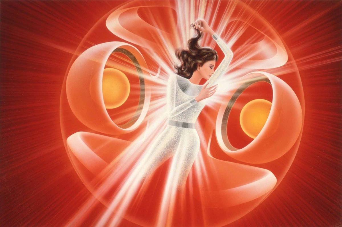 Девушка под лучами ионизирующего излучения атомных реакторов, для лечения и омоложения.