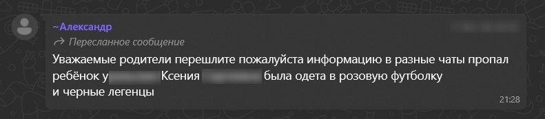   Скрин: WhatsApp Елена Хордина