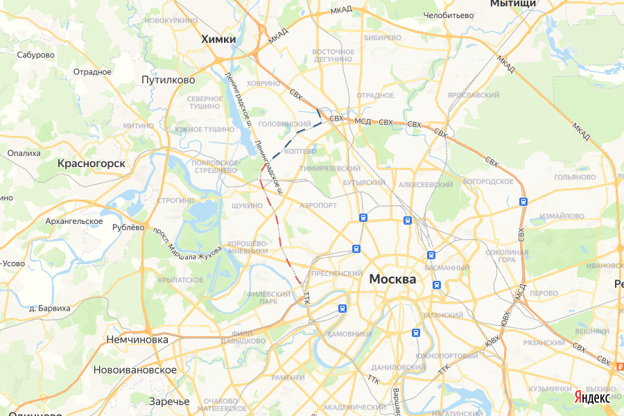 © yandex.ru/map-constructor (Общая протяженность будущей платной дороги с учетом всех развязок составит 22,5 км)