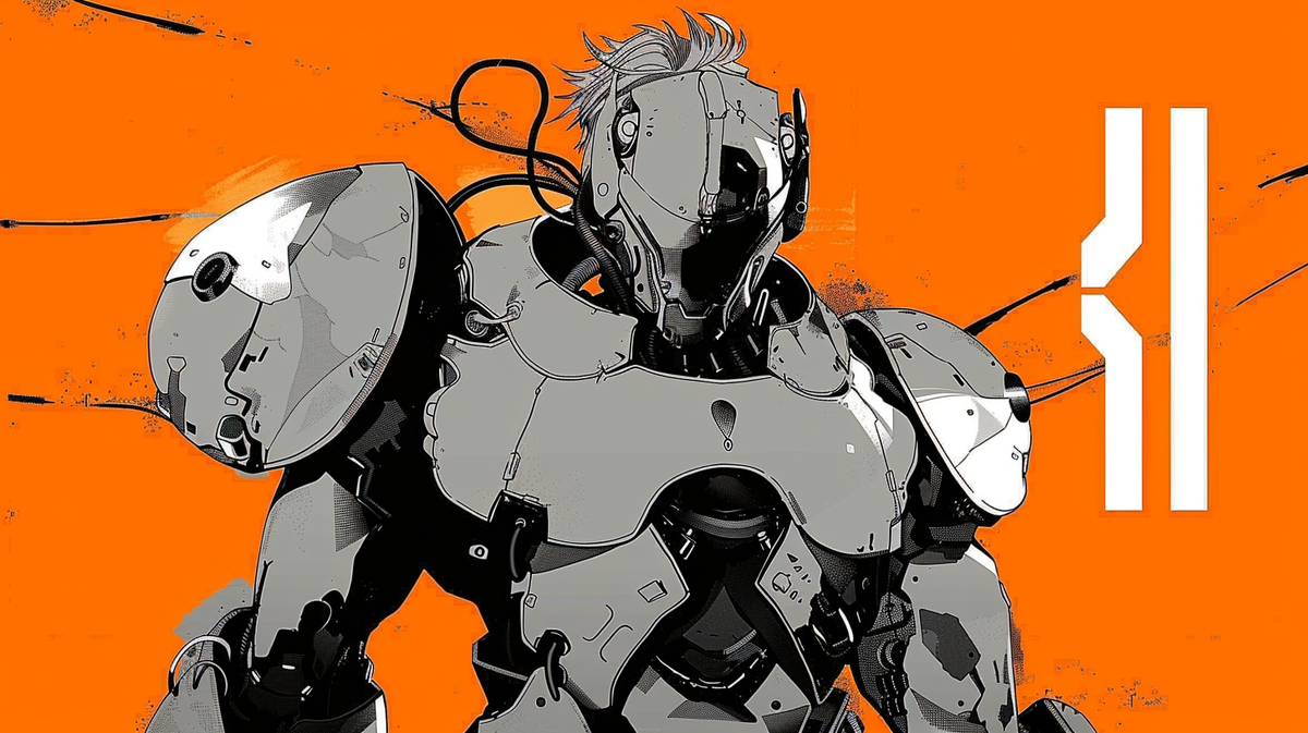 Пример цветовой схемы Оранжевый, Белый и Темно-серый, сгенерированный ИИ 