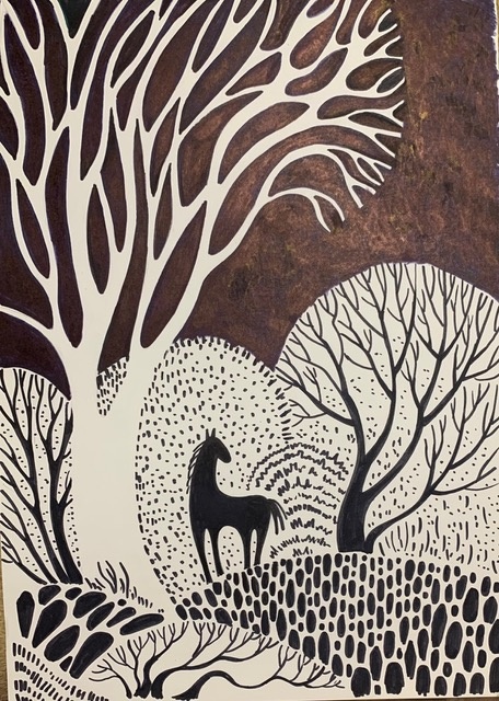 Ибрагимова Роксана, Ожидание чуда бумага линер 40-30