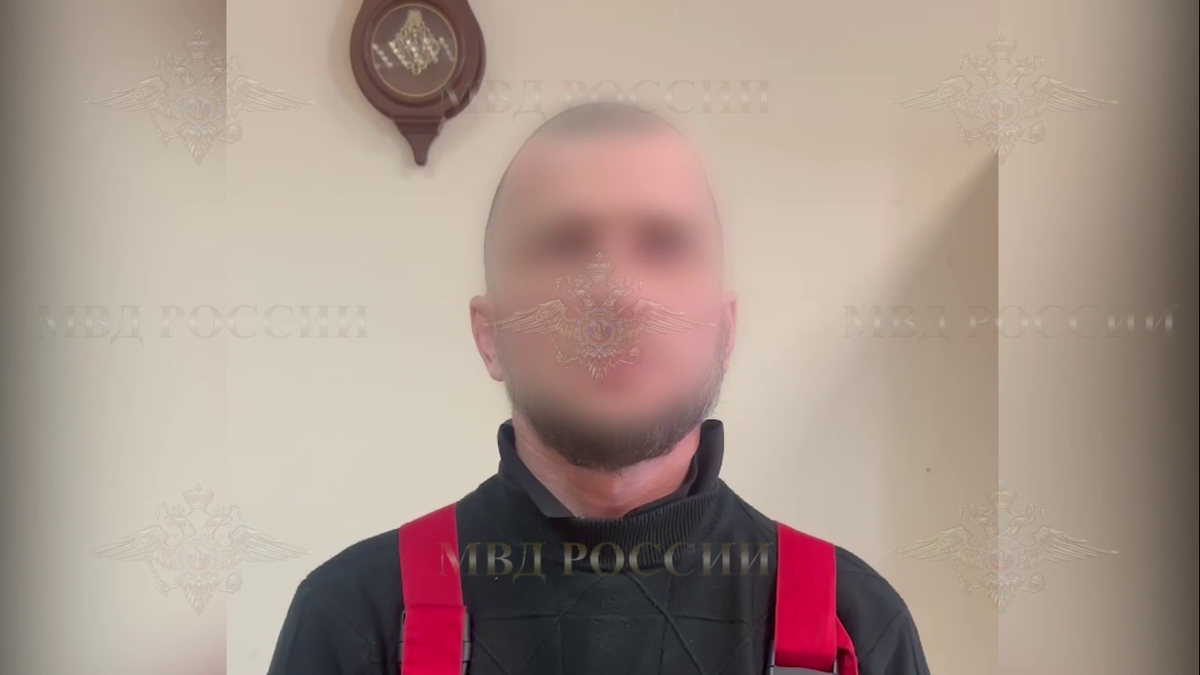 Задержанный. Фото: скрин видео МВД России.
