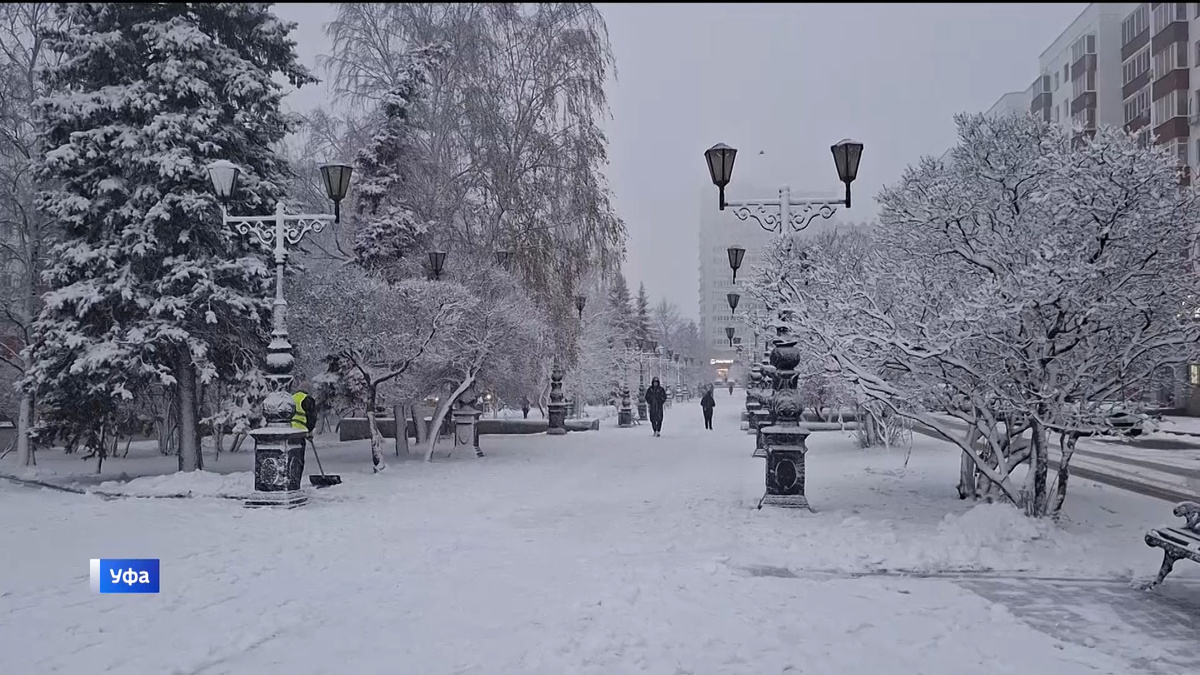    Жители Уфы поделились кадрами снежного утра