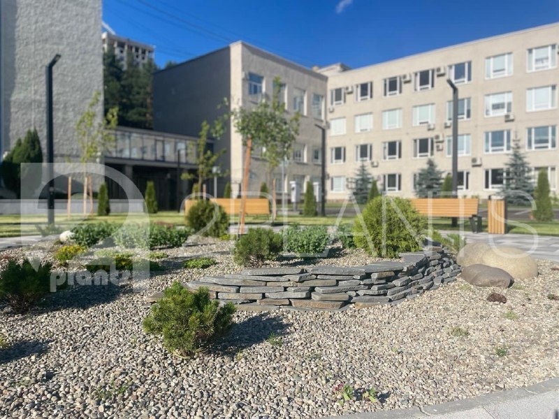 Каменная отсыпка в клумбе