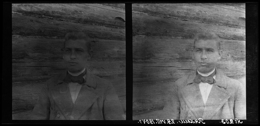 Неизвестный автор «Мужской портрет», 1904. Стереонегатив на пленке © РОСФОТО