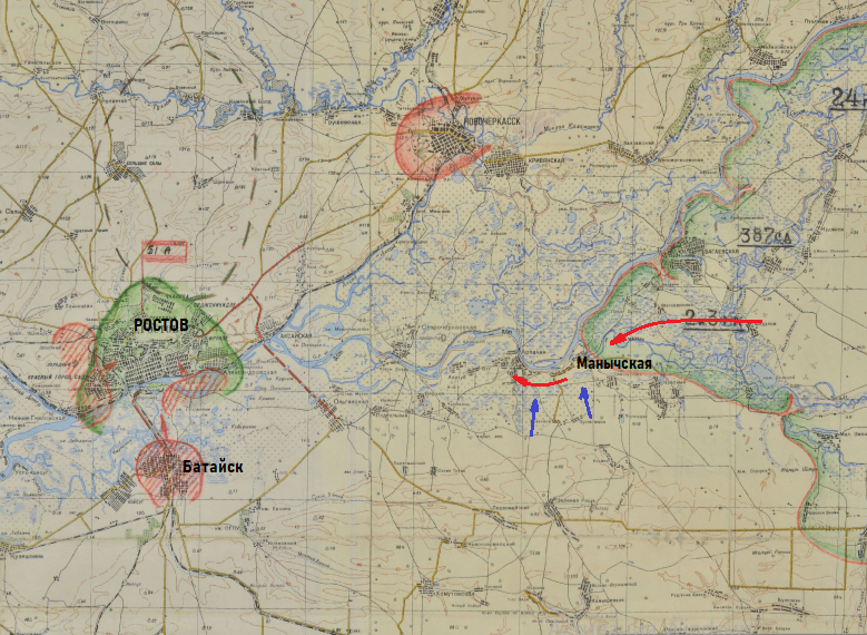 Далее подробная карта района Манычской.