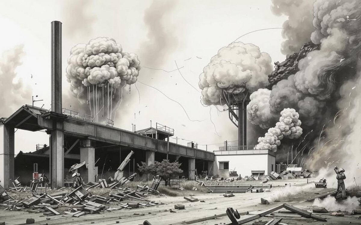    Шесть предприятий «Эфко» повреждены беспилотниками Иллюстрация: нейросеть «Кандинский»