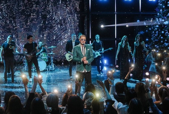     Певец Григорий Лепс на съемке новогодней ночи