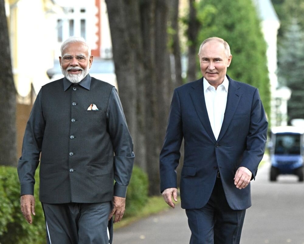 Владимир Путин и Нарендра Моди в ходе визита премьер-министра Индии в Москву. Источник: kremlin.ru