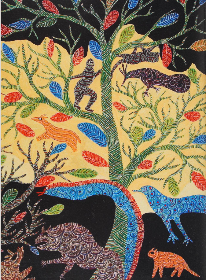 "Дружба тигра и кабана", художник Джангарх Сингх Шйям, 1989 г.