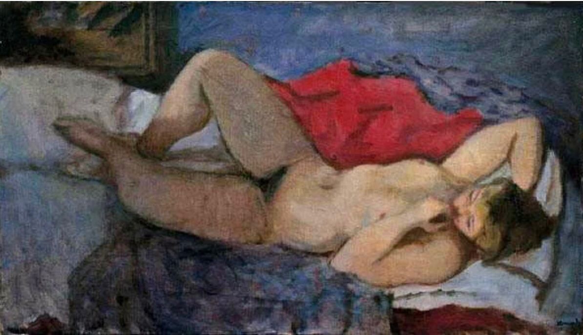 Андрей Гончаров. «Обнажённая на сиреневом фоне». 1952