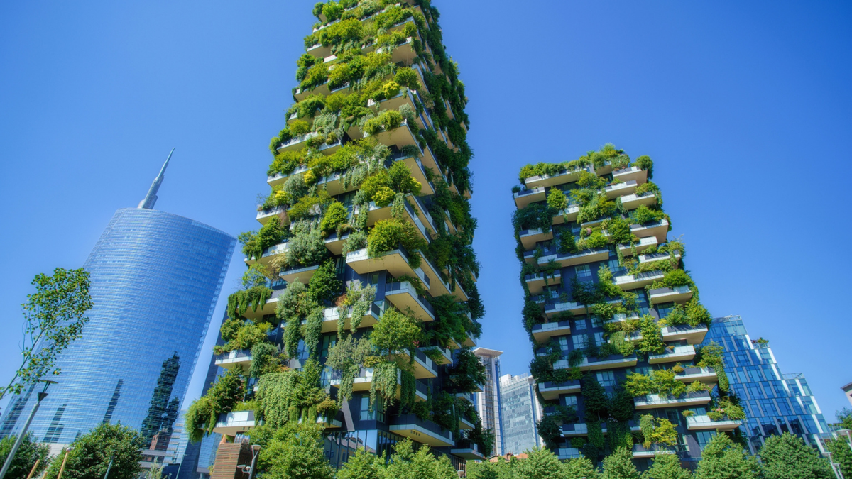 Bosco Verticale в Милане: Офисное здание с фасадами, покрытыми деревьями и кустарниками