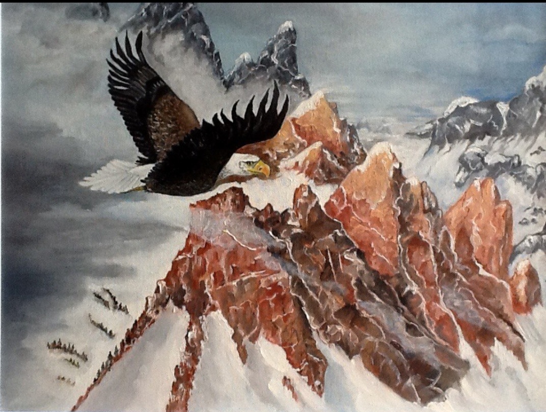 Холст на подрамнике 40х50 масло "Альпы"