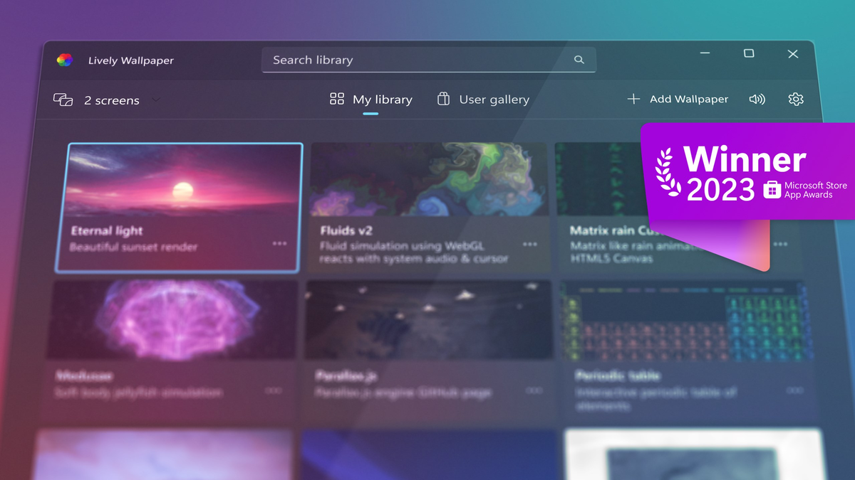 Lively Wallpaper — победитель Microsoft Store App Awards 2023 / Дзен.Уловка-32 / Изображение из ОИИ