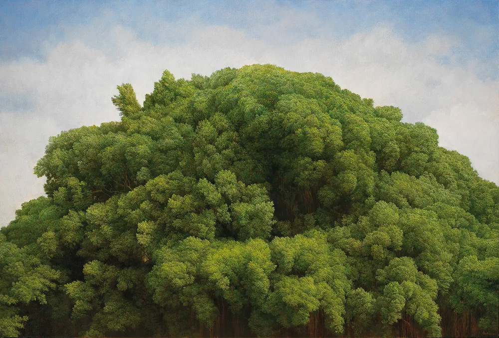 Верхушка дерева (大樹之巔), 2010-2016, холст, темпера, масло, 86,5х127 см