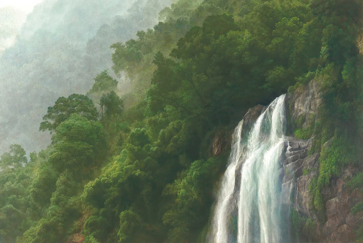 Водопад Улай [烏來瀑布 (Wulai Waterfull)], 2017-2018, холст, темпера, масло, 102х152,5 см