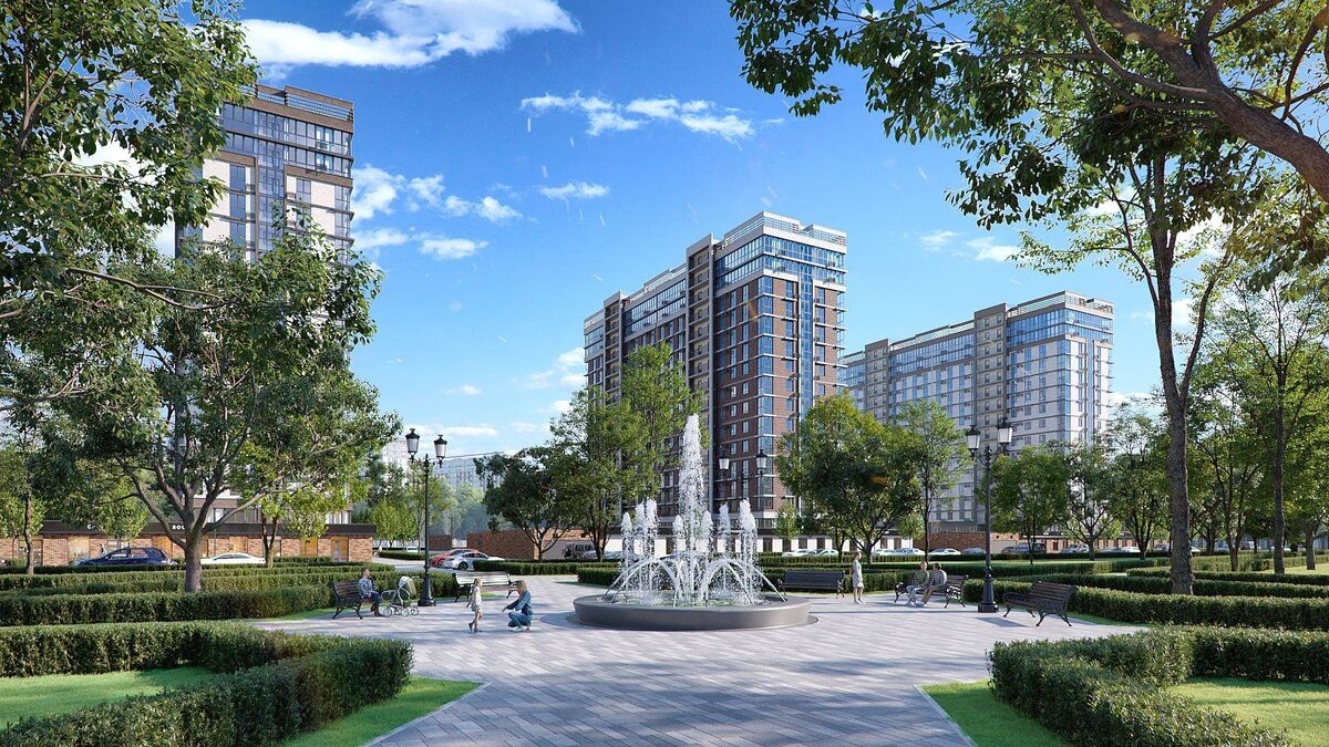 Внутренняя территория жилого комплекса «Dogma Park»