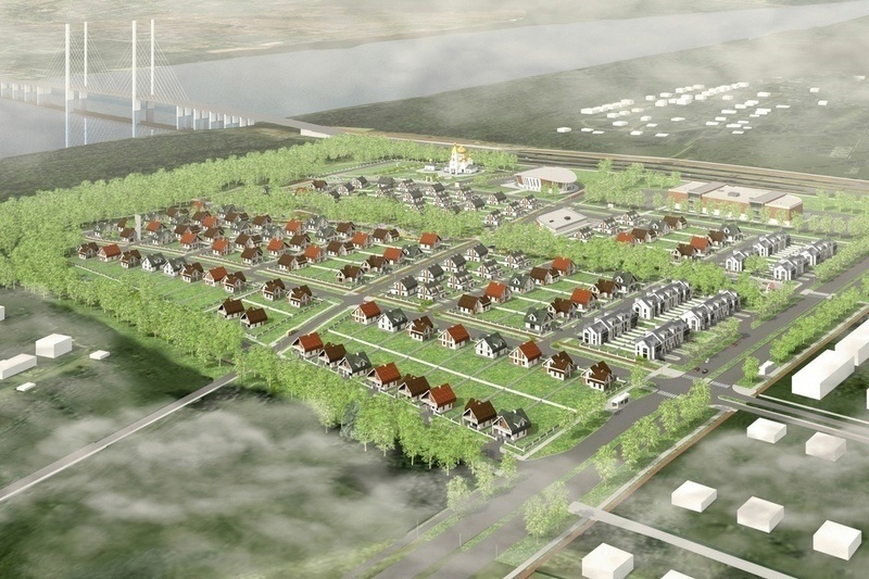    Участок под новый объект находится в строящемся 119-м микрорайоне у Архангельского моста. Землю разыграют на аукционе 28 ноября.