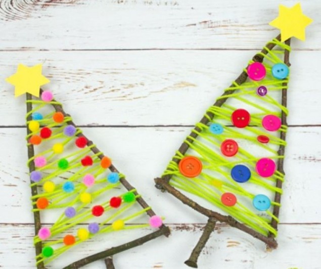    Из веточек   
Источник: «Kidscraftroom»