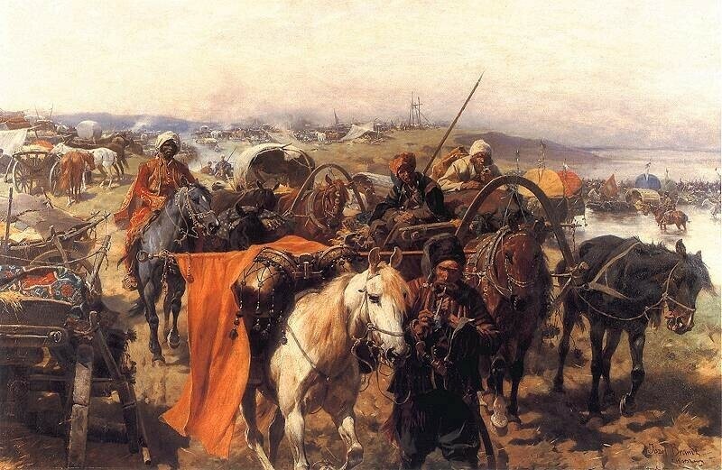 
Юзеф Брандт. «Обоз запорожцев». Около 1880 г. 
Источник: wikipedia.org