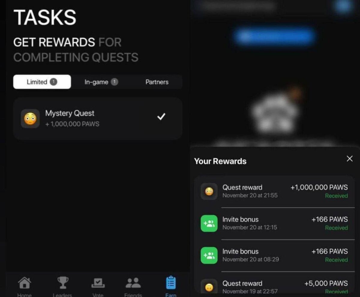 1кк токенов в павс за выполнение мюстери квеста 21.11 20.11