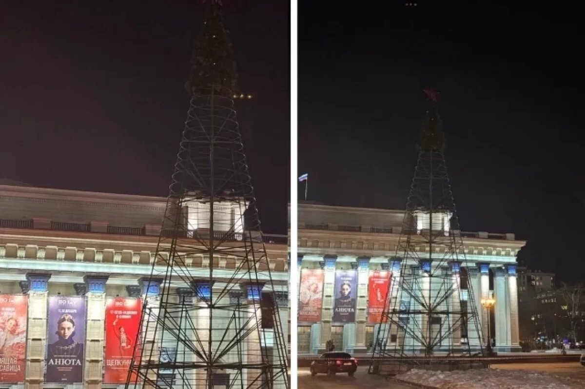    Главную елку за 8 млн начали устанавливать в центре Новосибирска