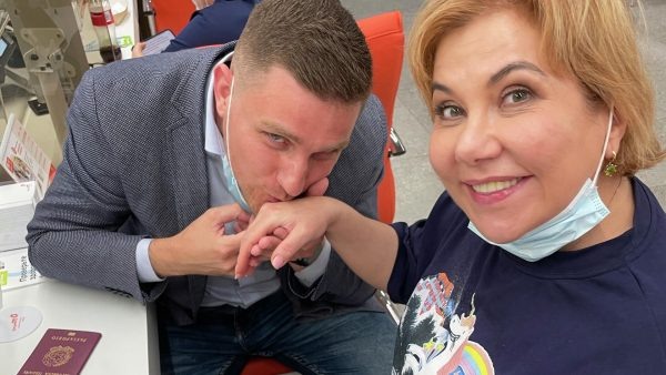    Марина Федункив с мужем, фото: соцсети