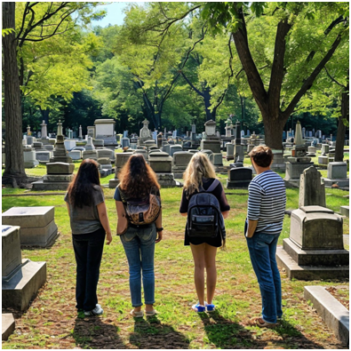 Сгенерировано ИИ- посещение старого кладбища- долг потомков.