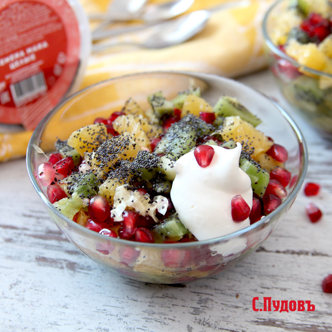Зимний фруктовый салат с маком