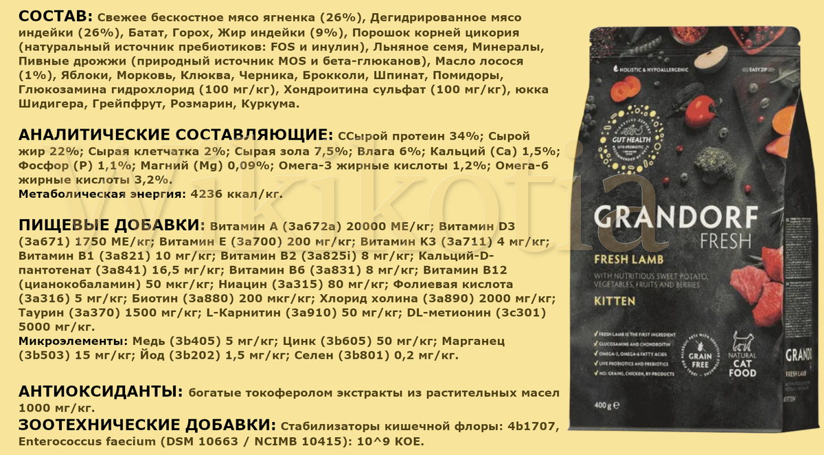 Сухой корм Grandorf FRESH для котят