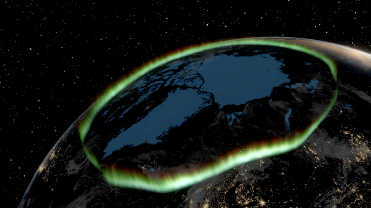 Так выглядит северное сияние из космоса. Изображение: adventure-guide.ru