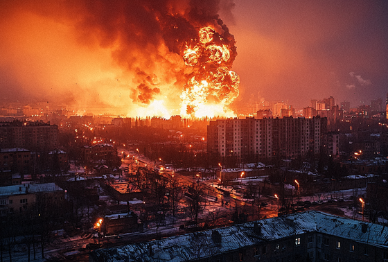    Взрывы в Днепре в представлении ИИ