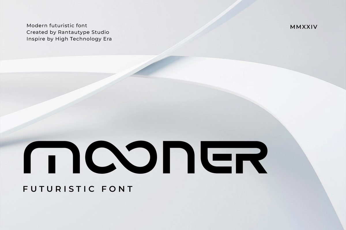 Современный футуристический шрифт Mooner