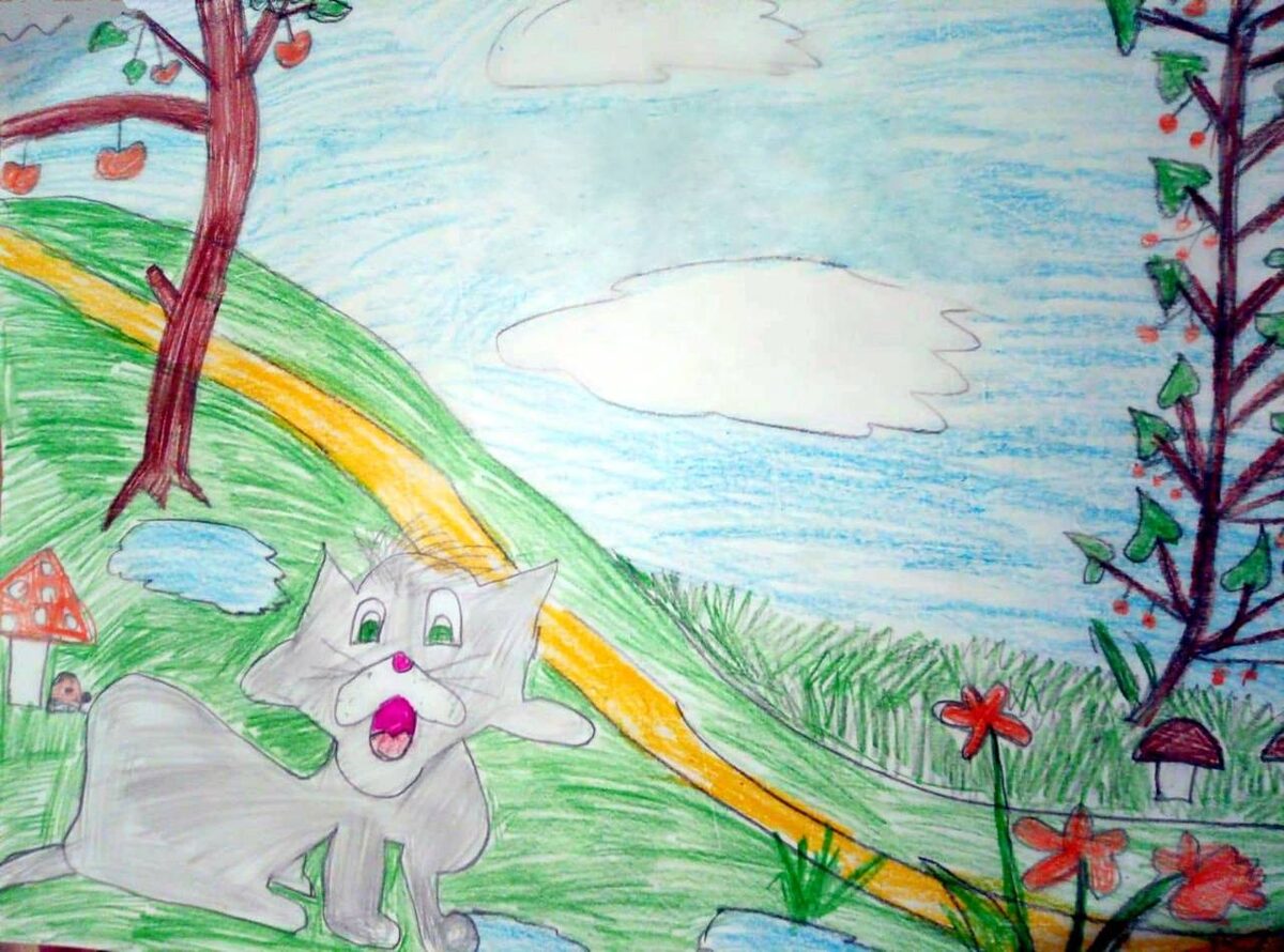 Плакат к осеннней акции "Спасите котиков." Нарисовал Серафим 