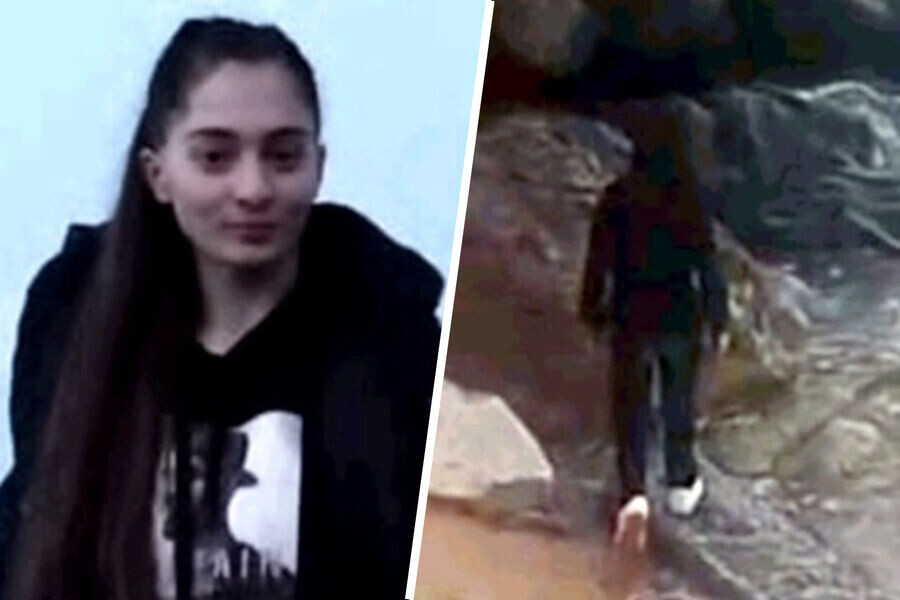 Фото 1 (рис.1) Анны Цомартовой - справа на берегу Каспийского моря в день исчезновения 