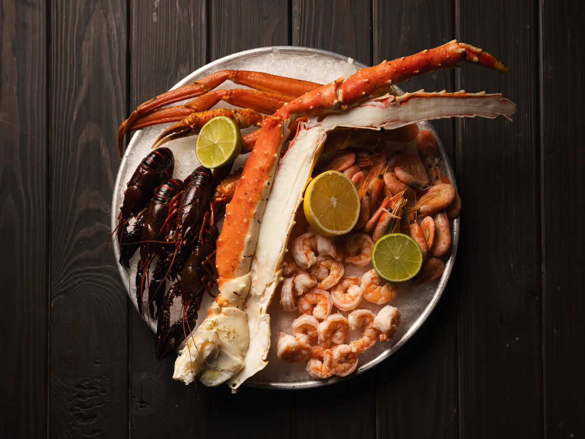 Плато из морепродуктов на фраппе, 2500 руб, ресторан The Pivo