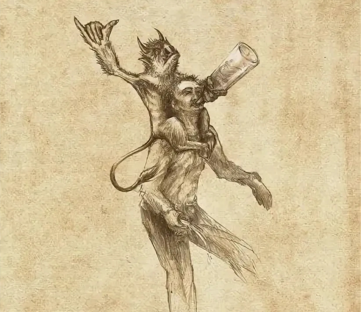 Часто злыдни невидимыми и вовсе сидели верхом на человеке, отправляя по мере возможности ему существование. Фото из сети