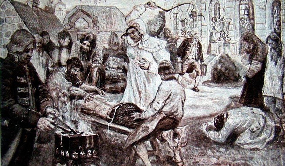 Картина П.В. Курдюмова "Салтычиха". Подлинных пртретов помещицы не сохранилось.