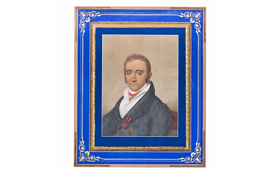 Неизвестный художник. Портрет Якова Николаевича Молво. Середина. XIX в. Бумага, акварель