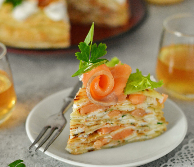 🥞Восхитительно вкусный закусочный торт для праздничного стола (лучше два маленьких, чем один большой)