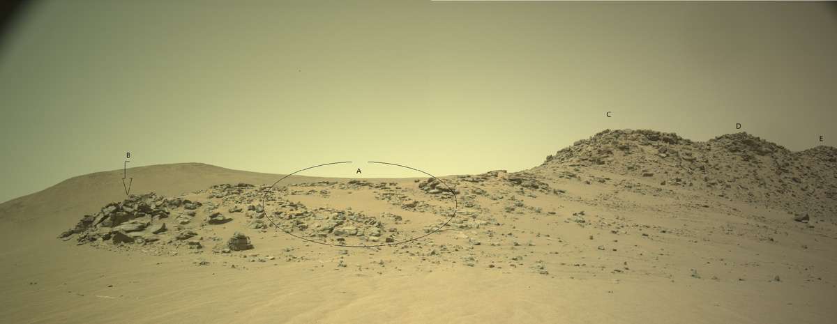 1327-01 Сравните, как этот кратер выглядел с противоположной стороны 6 солов назад.