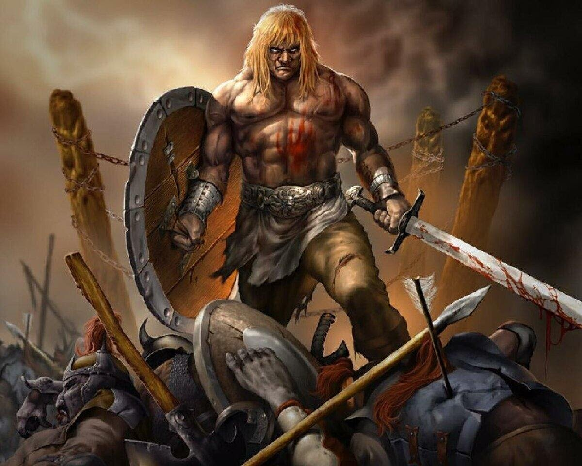 Варварский воин по натуре был героем-одиночкой. Картина современного художника