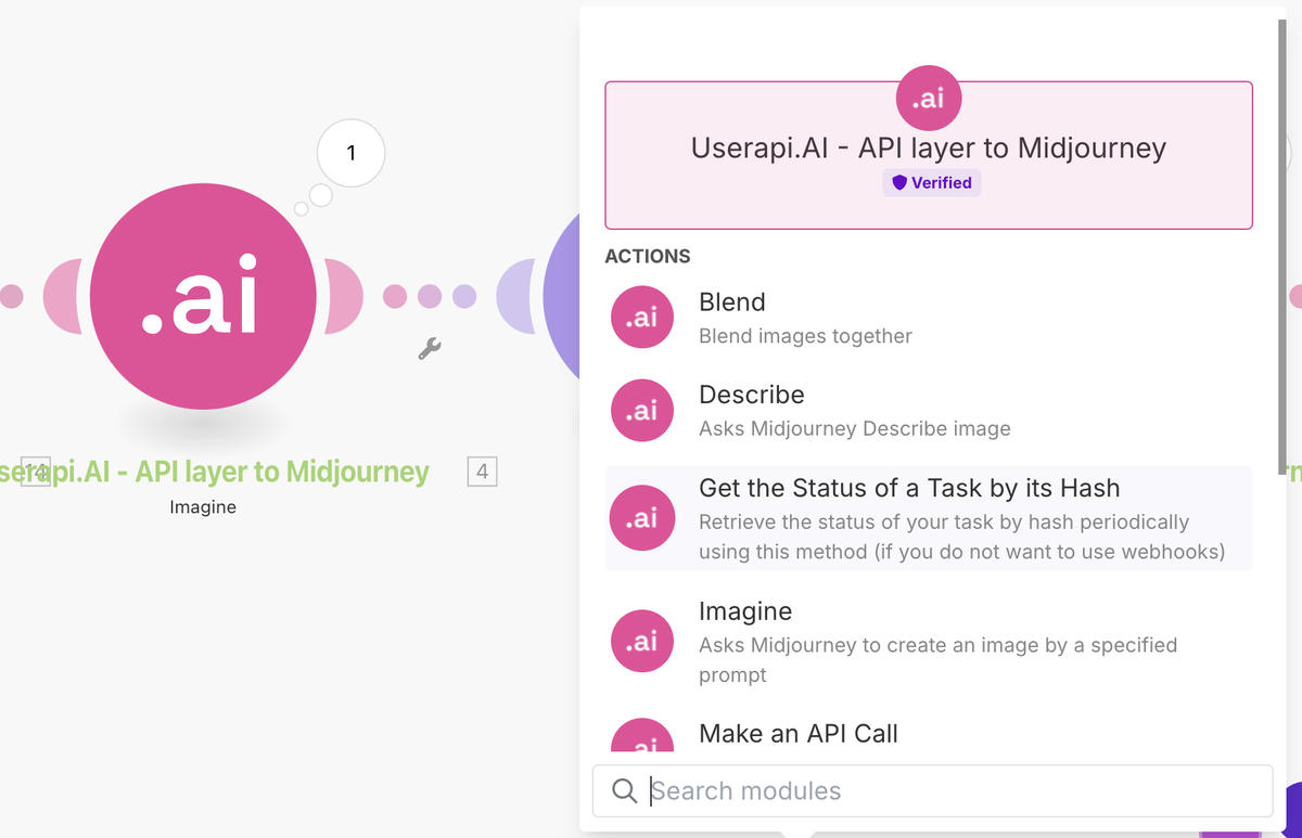 интеграция Midjourney в make.com
