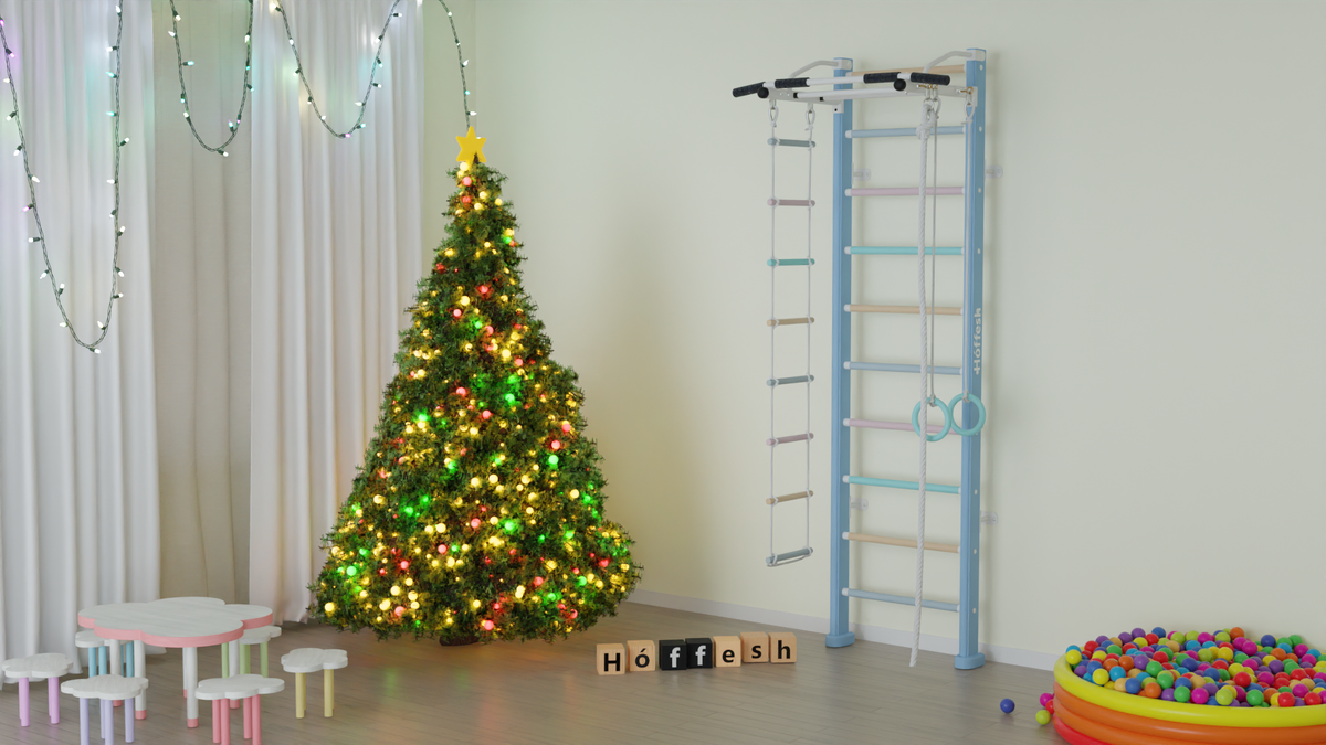 Детский деревянный спортивный комплекс Hoffesh - лучший подарок к новому году!