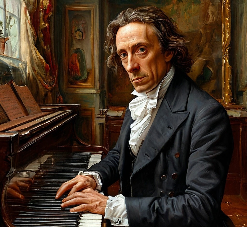 Фредерик Шопен. Изображение создано с помощью ИИ.