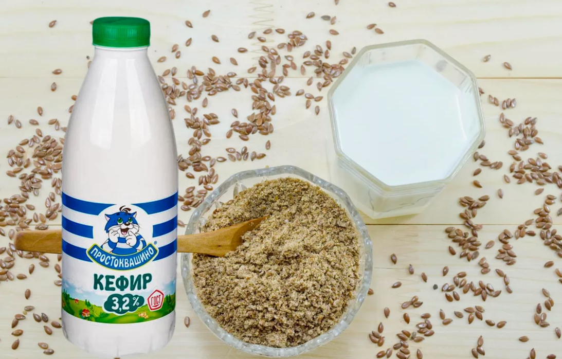 Кефир с семенами льна