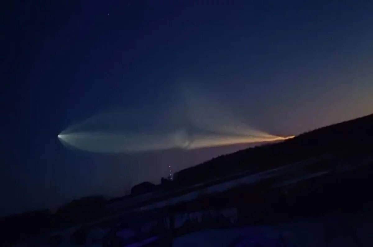    Тюменцы наблюдали в небе запуск ракеты с космодрома Байконур