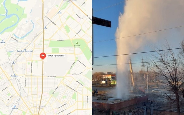    В Оренбурге повредили воздушный вентиль на трубопроводе на ул. Терешковой