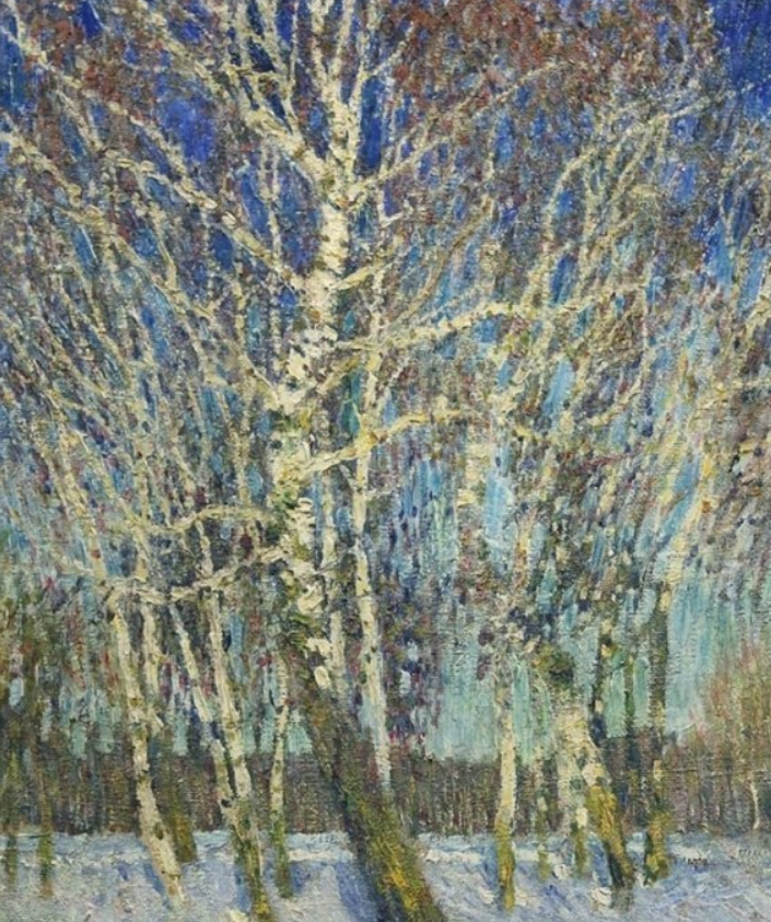 Фрагмент картины Грабаря "Февральская лазурь"